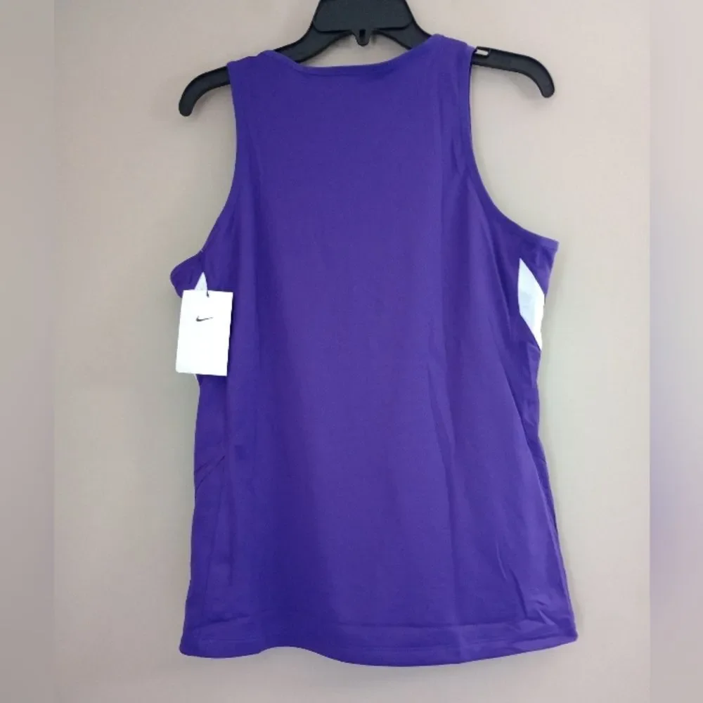 NWT Nike Reversible Purple/White Tank Top Basketball Jersey Size Medium